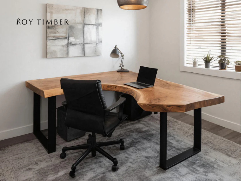 Live Edge Desk With Storage - Where Natural Design Meets Function – Roy ...