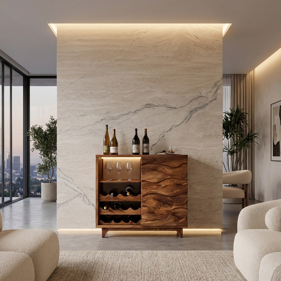 Modern Wine Cabinet Natural Wood For Dining Room – Roy Timber