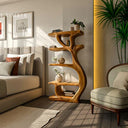 Best Live Edge Bookshelf Ideas for Living Room Display - Natural Wood, Better Styling, Stronger Presence