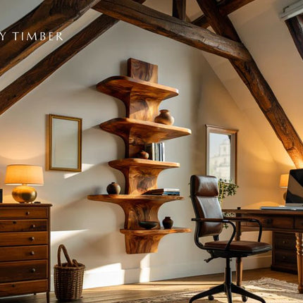 Best Live Edge Bookcases for Small Rooms - Smart Storage with Natural Character