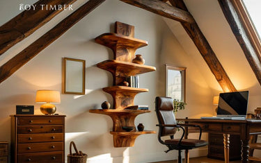 Farmhouse Live Edge Bookshelf Ideas That Feel Warm and Timeless - Natural Wood Styling for a Home That Lasts