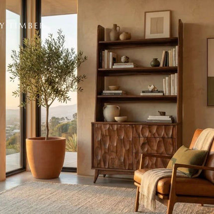 Rustic Modern Live Edge Bookshelf Ideas for Cozy Interiors - Warm Wood, Clean Lines, and Everyday Comfort