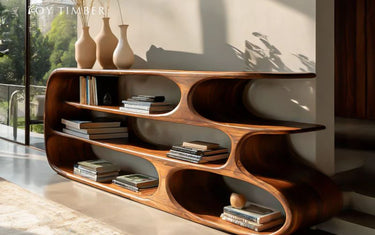 How To Mix Books, Plants, And Decor On A Live Edge Bookshelf - Simple Styling Ideas For A Warm, Balanced Home