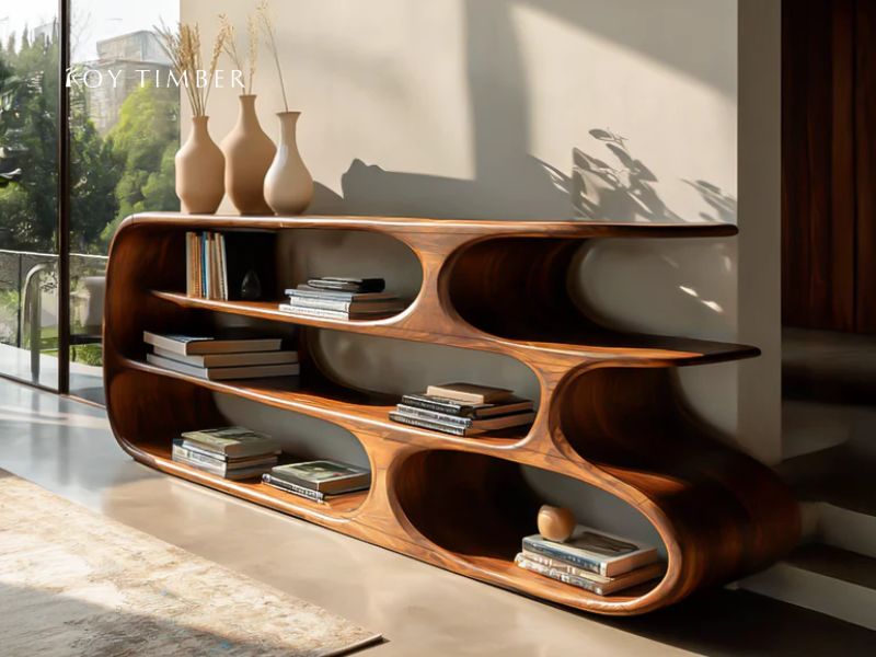 How To Mix Books, Plants, And Decor On A Live Edge Bookshelf - Simple Styling Ideas For A Warm, Balanced Home