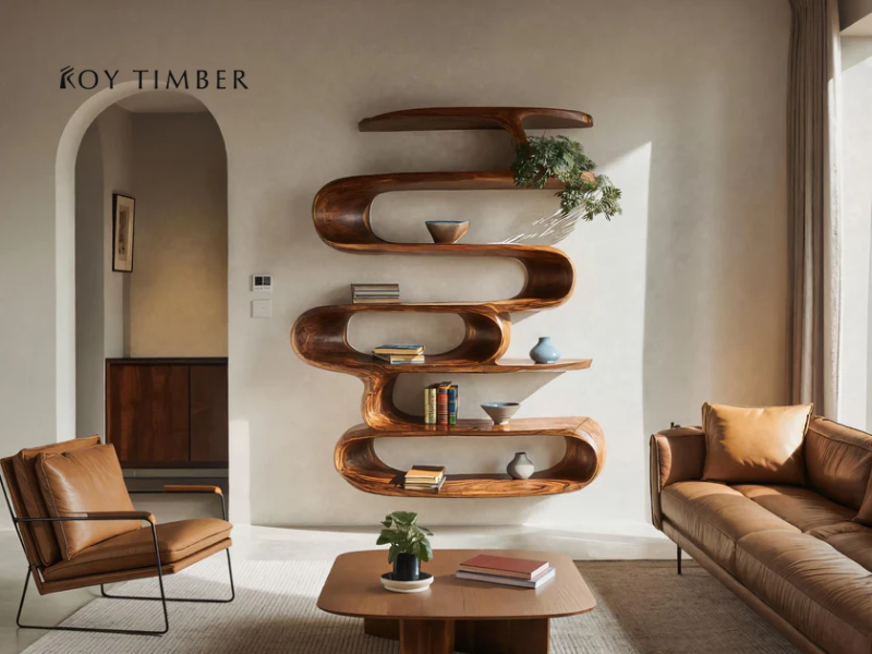 Live Edge Floating Bookshelf - Sculptural Storage That Redefines Vertical Space