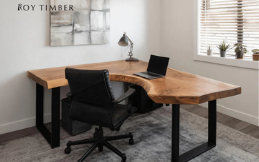 Live Edge Desk With Storage - Where Natural Design Meets Function 