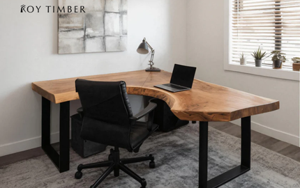 Live Edge Desk With Storage - Where Natural Design Meets Function 