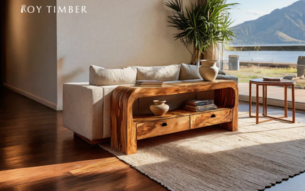 Live Edge Wood Entry Table - Natural Character At The First Point 