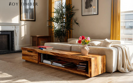 Live Edge Narrow Console Table - Sculptural Design For Refined Homes