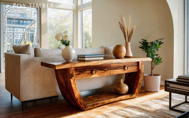 Live Edge Console Table With Drawers - Storage For Everyday Living