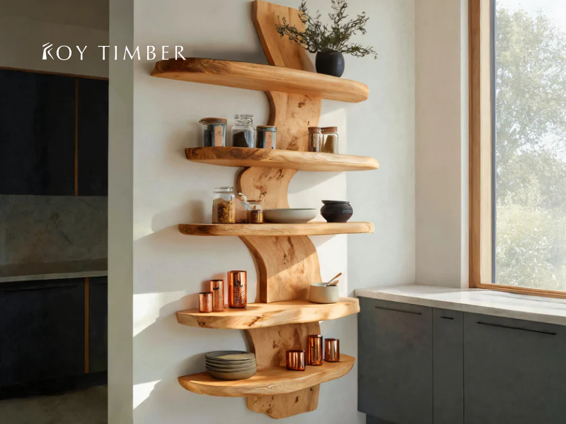 Live Edge Wood Floating Shelf - A Unique and Elegant Storage Solution