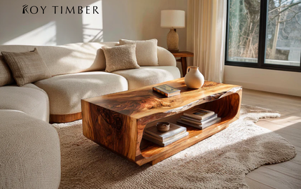 Mid Century Live Edge Coffee Table - A Timeless Design for Spaces