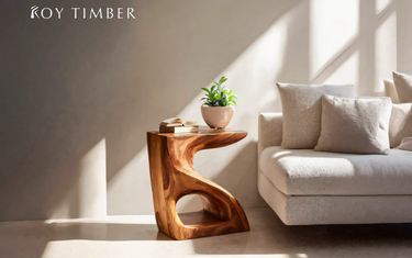 Living Edge Side Table - A Natural and Functional Piece for Any Home