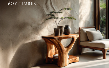 Live Edge Side Table with Storage - A Blend of Style and Function