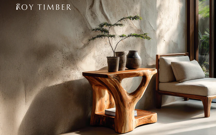 Live Edge Side Table with Storage - A Blend of Style and Function