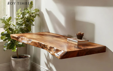 Live Edge Floating Desk - Natural Elegance For Modern Workspaces