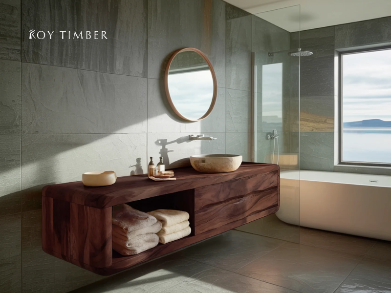 Live Edge Floating Vanity - Modern Bathroom Design Inspired by Nature