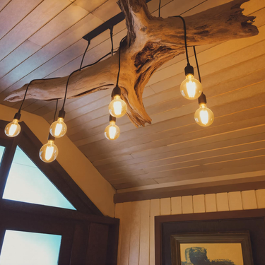 Rustic Wooden Wall Lamp For Cabin Or Dining Room