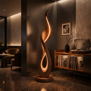 Modern Ribbon Flow Floor Lamp For Bedroom Corner