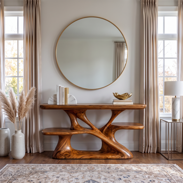 Organic Modern Console Table For Elegant Living Room