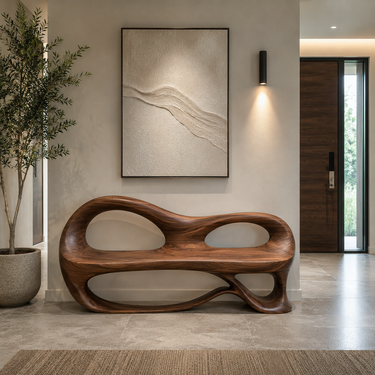 Organic Sculptural Bench For Luxury Entryway Decor