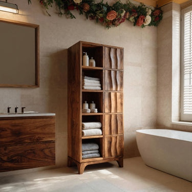 Handcrafted Wooden Bathroom Storage Cabinet For Spa-Inspired Interior