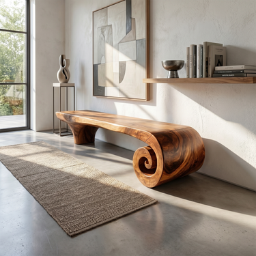 Organic Modern Accent Bench For Reception Area