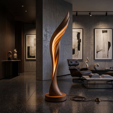 Minimalist Open Wing Floor Lamp For Contemporary Interior
