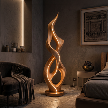 Organic Twist Floor Lamp For Cozy Living Room