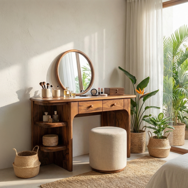 Rustic Dressing Table Personal Beauty Space Makeup Area