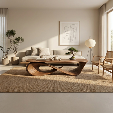 Rustic Japandi Coffee Table Bedroom Lounge