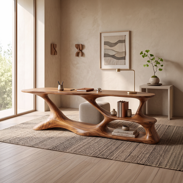 Modern Loop Base Writing Desk Bedroom Office