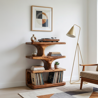 Sculptural Turntable Stand For Listening Room