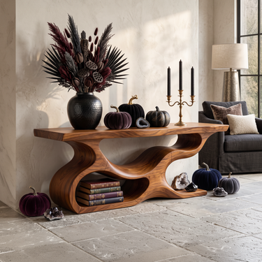 Mid Century Rooted Sofa Table For Rustic Halloween Furniture