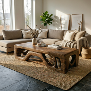 Rustic Contemporary Coffee Table Lounge Area