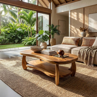 Tropical Oval Coffee Table For Living Room