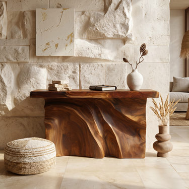Modern Organic Edge Console Table For Entryway Interior Space
