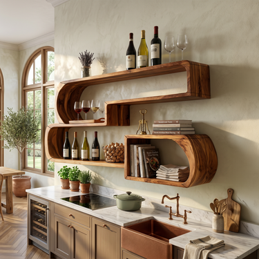 Industrial Wall Wine Rack For Living Lounge Beverage Placement