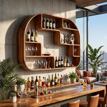 Boho Wall Wine Holder For Dining Space Bottle Accent Feature