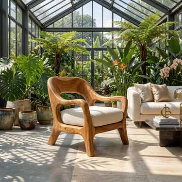 Organic Modern Statement Chair Luxury Living Space