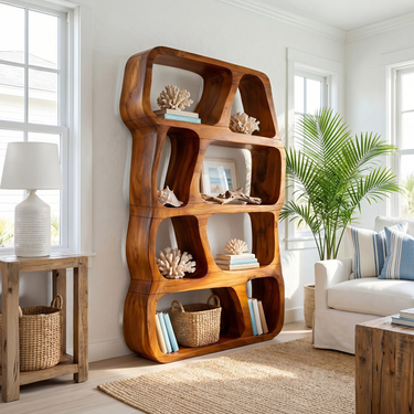 Scandinavian Artistic Bookshelf Display Organizer For Bedroom Space