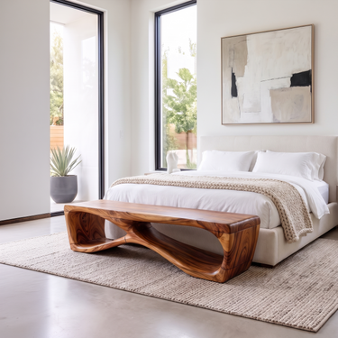 Organic Modern Bench For Bedroom Seating Area