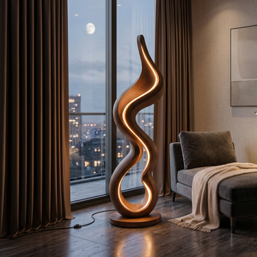 Modern Ribbon Lamp With Shelf For Living Room