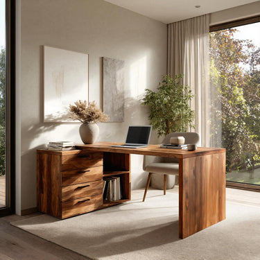 Modern Organic Solid Wood Desk For Home Office