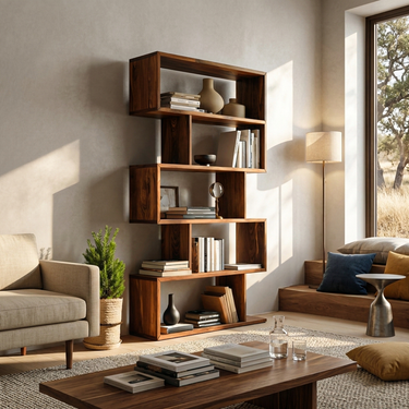 Modern Bookshelf Open Storage Display For Living Room