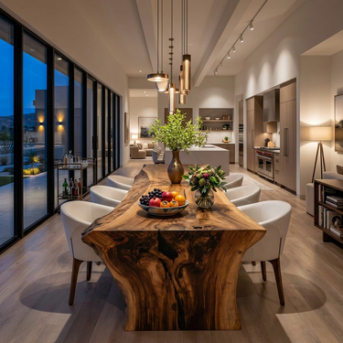 Organic Live Edge Dining Table For Dining Room
