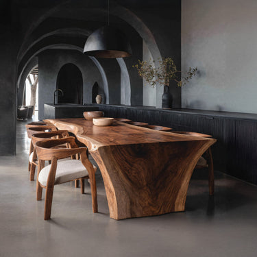 Organic Wooden Dining Table With Live Edge For Dining Room