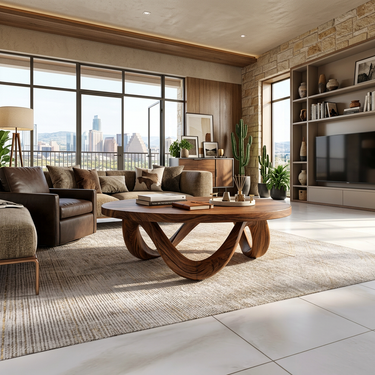 Modern Coffee Table Unique Base Design For Living Room