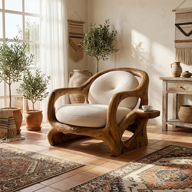 Boho Accent Chair For Living Room