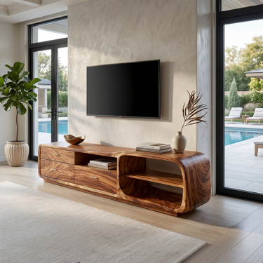 Curved Organic TV Stand Designer Residence